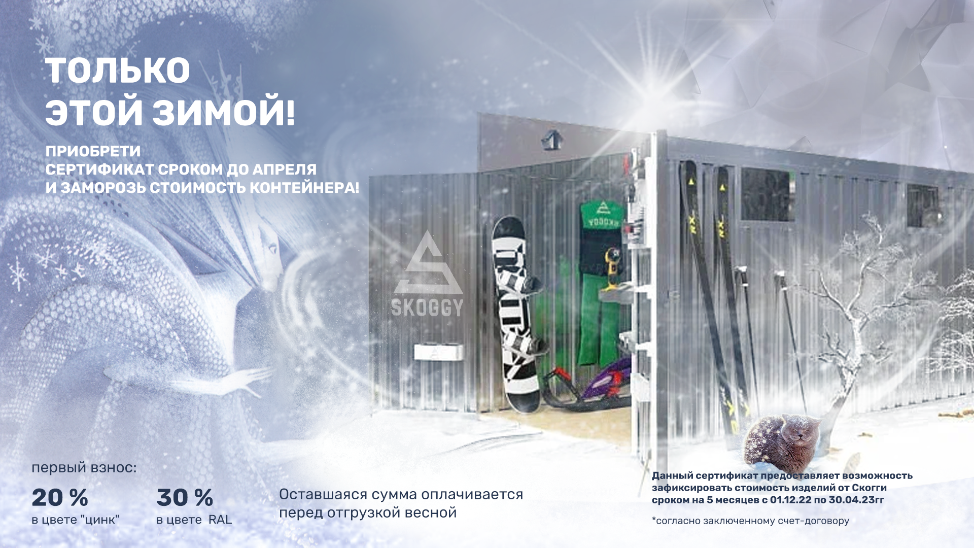 Акция на заморозку стоимости контейнера СКОГГИ