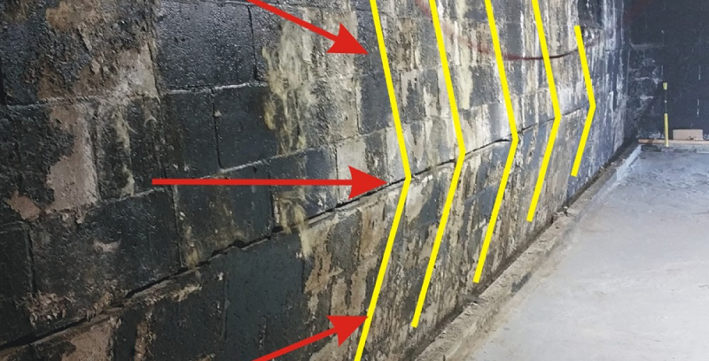 Прогибающиеся стены подвала
