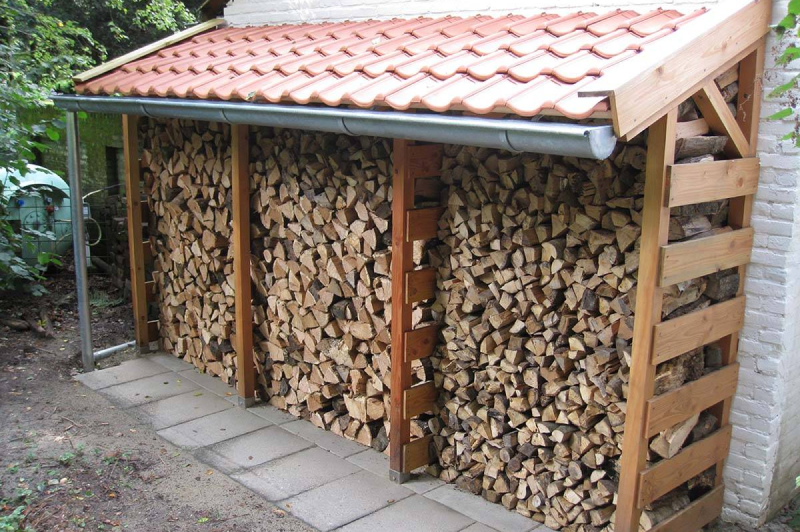 Дровник пристенный