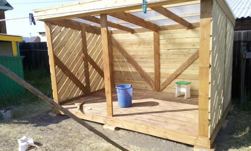 Дровник из бруса