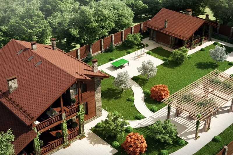 Красивый загородный дом