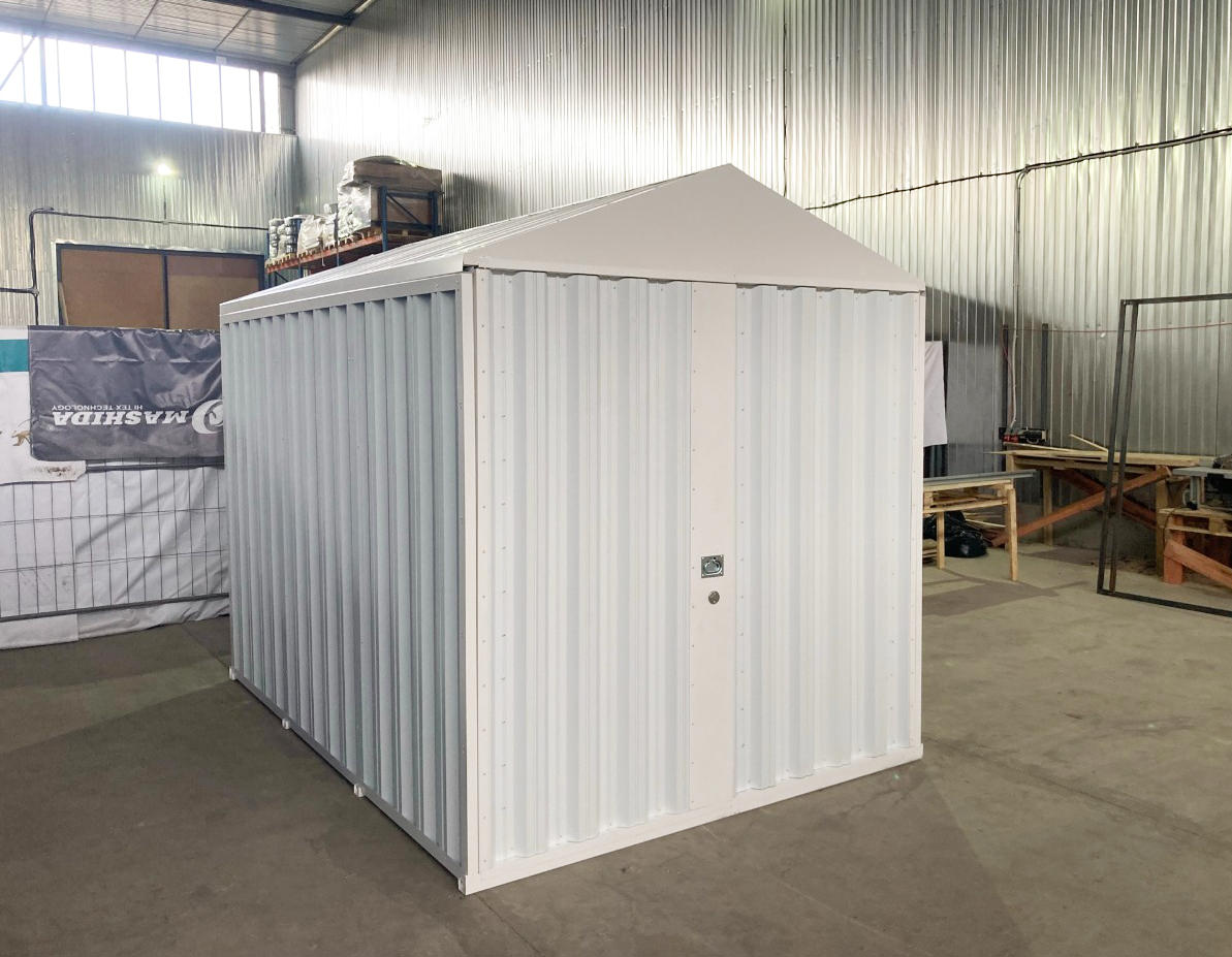 Белый контейнер 3м с двускатной крышей