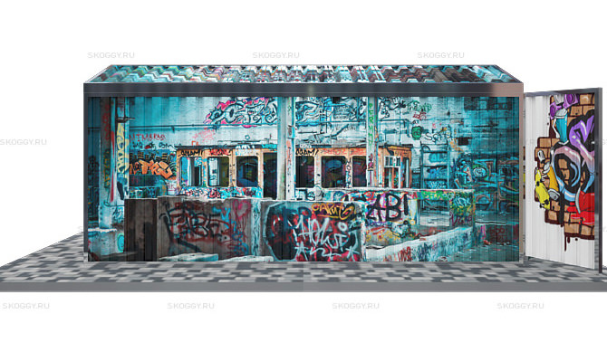 Граффити на блок контейнере SKOGGY