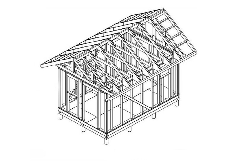 Деревянный каркасный хозблок
