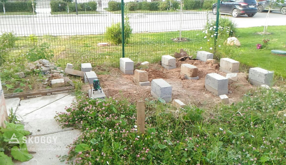 Бетонные блоки для установки сарая