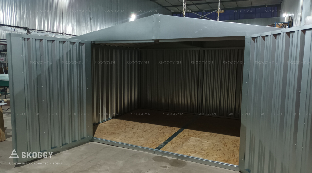 Широкий ангар SKOGGY с распашными воротами