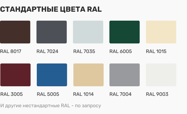 таблица цветов RAL