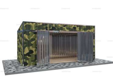 Хозблок с Односкатной Крышей и Боковой Дверью Стандартный SKOGGY 5м