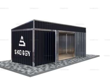 Контейнер с Односкатной Крышей и Боковой Дверью Стандартный SKOGGY 6м