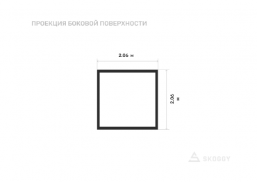 Хозблок стандартный 2 м с плоской крышей и рольставнями вид сбоку