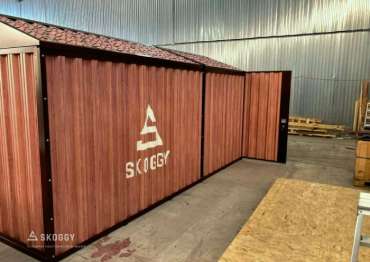 Сарай разборной 5м SKOGGY для выставки "Малоэтажная страна" с принтом "Wooden"