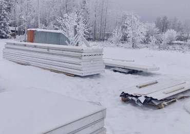 Монтаж гаража SKOGGY для грузовых автомобилей в г. Плесецк