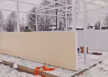 Монтаж гаража SKOGGY для грузовых автомобилей в г. Плесецк