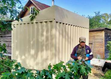 3 метровый контейнер в светлом цвете для заказчицы в мкрн. Клязьма, г. Долгопрудный, МО