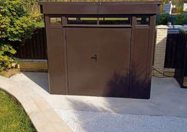 Установка премиум контейнера и дровницы в д. Румянцево, Мытищинский р-он, МО