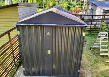 Многофункциональный хозблок для садовой техники и дачного инвентаря в графитовом цвете в г. Конаково, Тверская область