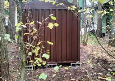 Два многофункциональных хозблока для стройматериалов и инвентаря в шоколадном цвете в дер. Дунино, Одинцовский р-н, МО