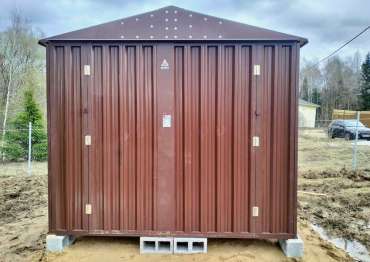 Компактный хозблок для садового инвентаря с увеличенной шириной в шоколадном цвете в д. Яковлево, Сергиево-Посадский р-он, МО 