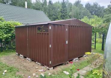 Универсальный хозблок в шоколадном исполнении для садового инвентаря и велосипедов в СНТ Медик, г. Сергиев Посад, МО