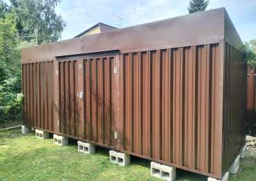 Универсальный хозблок с односкатной крышей для хранения велосипедов, садовой техники и инвентаря в СНТ Кузьминский лес, г. Домодедово, МО