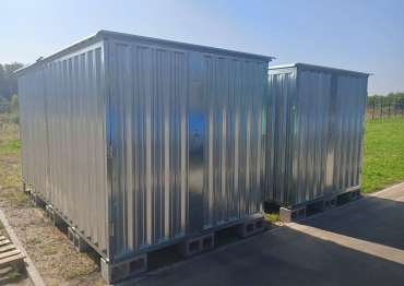 Многофункциональные хозблоки в оцинкованном цвете для хранения строительных материалов в парк "Патриот" Одинцовский р-н, МО