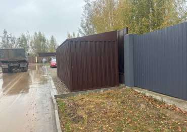 Гараж для заказчика в шоколадном цвете в с. Синьково, Раменский г.о., МО