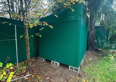 Хозблок из профлиста для заказчика в мкрн. Первомайский, г. Королев, МО