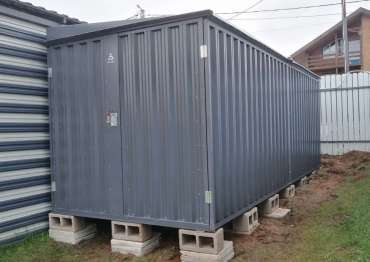 Хозблок в графитовом цвете из палитры RAL для заказчика в дер. Балабаново, г.о. Пушкино, МО