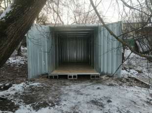 Секционный гараж для мототехники в цинковом цвете в дер. Голиково, г.о. Химки, МО